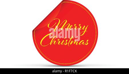 merry Christmas peeling sticker Stock Vector