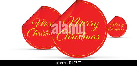 merry Christmas peeling sticker Stock Vector