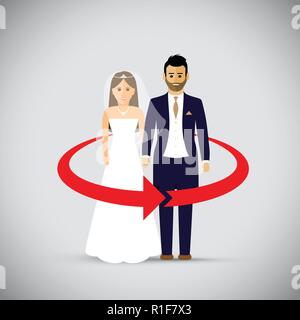 wedding couple as an icon Stock Vector