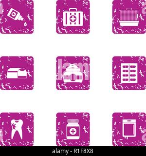 Mixture icons set, grunge style Stock Vector