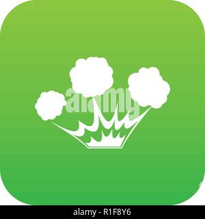 Explosion icon digital green Stock Vector