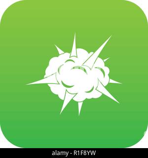 Power explosion icon digital green Stock Vector