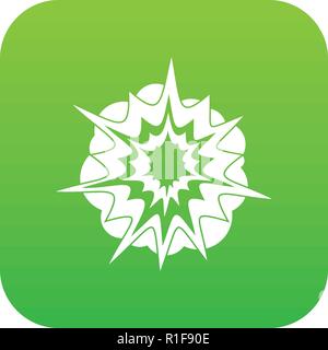 Fire explosion icon digital green Stock Vector