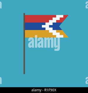 Republic of Artsakh flag icon in flat design. Independence day or National day holiday concept. Stock Vector