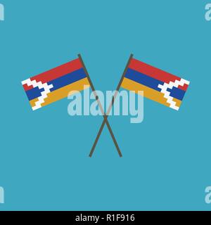 Republic of Artsakh flag icon in flat design. Independence day or National day holiday concept. Stock Vector