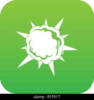 Powerful explosion icon digital green Stock Vector