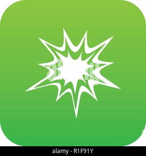 Heavy explosion icon digital green Stock Vector