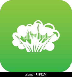 High powered explosion icon digital green Stock Vector