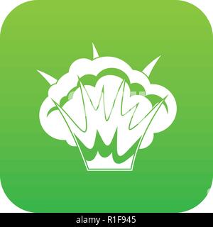 Projectile explosion icon digital green Stock Vector