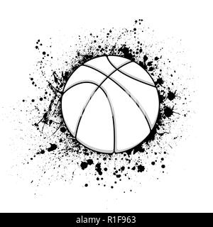 Grunge basketball symbol isolated on white background Stock Vector