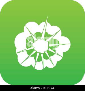 Cloudy explosion icon digital green Stock Vector