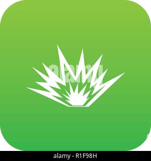 Nuclear explosion icon digital green Stock Vector