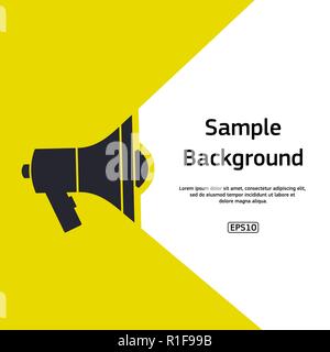Yellow background with black mouthpiece and sample text Stock Vector