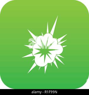 Nucleate explosion icon digital green Stock Vector