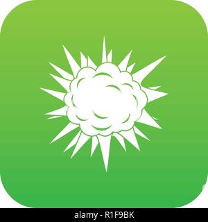 Terrible explosion icon digital green Stock Vector
