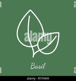 Basil leaves icon. Aromatic herbs vector symbol. Stock Vector