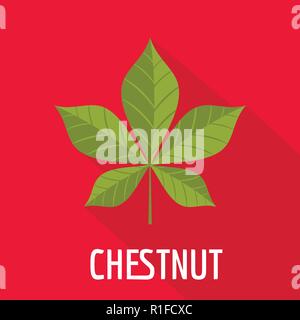 Chestnut leaf icon. Flat illustration of chestnut leaf vector icon for web Stock Vector