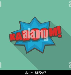 Comic boom kaboom icon. Flat illustration of comic boom kaboom vector icon for web Stock Vector