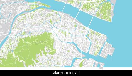 Urban Vector City Map Of Tokushima Japan Stock Vector Image Art Alamy