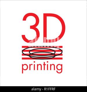 vector logo 3D printing and 3D pens Stock Vector