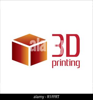 vector logo 3D printing and 3D pens Stock Vector