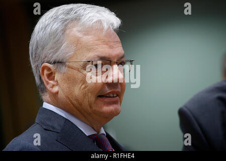 Brussels, Belgium. 12th November 2018.Didier Reynders, Belgian Minister of Foreign Affairs attends an European Union Foreign Affairs Council meeting. Alexandros Michailidis/Alamy Live News Stock Photo