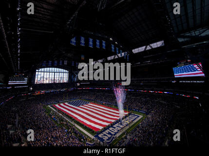 Indianapolis, Indiana, USA. 11th Nov, 2018. A general view during NFL  football game action between the Jacksonville Jaguars and the Indianapolis  Colts at Lucas Oil Stadium in Indianapolis, Indiana. Indianapolis defeated  Jacksonville