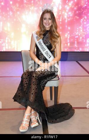 Rome, Italy. 11th Nov, 2018. Rome: Hotel A. Roma Life Style. Italian Selection for Miss Universe. In the picture: Erica De Matteis, wins the title of Italian representative for Miss Universe. He will be in Bangkok in December for the world final Credit: Independent Photo Agency/Alamy Live News Stock Photo