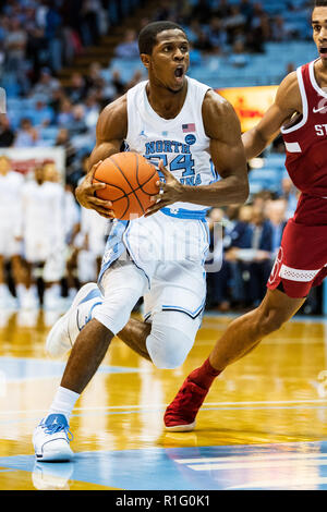 Chapel Hill, North Carolina, USA. 12th Nov 2018. North Carolina Tar Heels guard Kenny Williams (24) during the NCAA College Basketball game between the Stanford Cardinal and the North Carolina Tar Heels at the Dean E. Smith Center on Monday November 12, 2018 in Chapel Hill, North Carolina. Jacob Kupferman/CSM Credit: Cal Sport Media/Alamy Live News Stock Photo