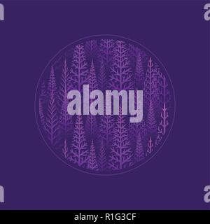 Vector pine tree forest illustration. Abstract vector pattern. Stock Vector