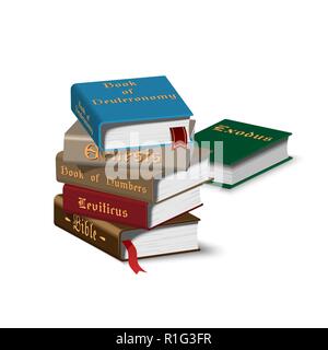 Isometric books stack Stock Vector