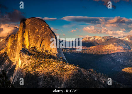 Half Dome seen from the Glacier Point Overlook in Yosemite National Park Stock Photo