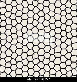 Seamless irregular lines vector mosaic pattern. Abstract chaotic tessellation texture Stock Vector