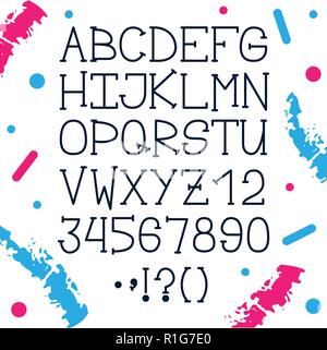 Vector English alphabet with laconic lines and serifs. Stock Vector