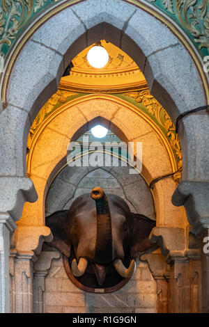 Stuffed Elephant in Mysore Palace, Mysore, Karnataka, India Stock Photo