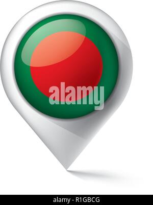 Bangladesh flag, vector illustration on a white background Stock Vector