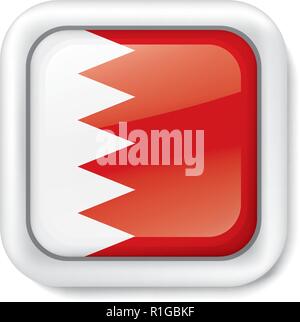 Bahrain flag, vector illustration on a white background Stock Vector