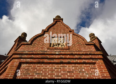 Detail of Gable End, The Belvedere, Queen Elizabeth walled garden, Dumfries House, Cumnock, East Ayrshire, Scotland, Unired Kingdom, Europe. Stock Photo
