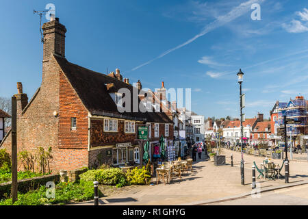 Looking down Battle High Street, Battle, East Sussex, England Stock Photo