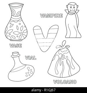 letter v alphabet letter worksheet task for kids learning letters stock vector image art alamy