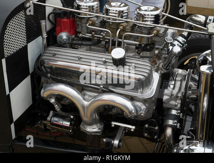 Customized American V8 hot rod engine. Stock Photo
