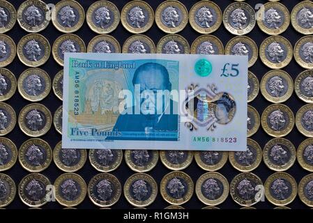 5 Pounds - Elizabeth II (Series G; Sir Winston Churchill, polymer