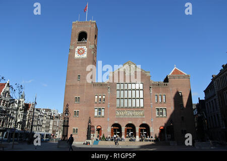 The Beurs van Berlage is a hundred year old former building of the Stock Exchange in Amsterdam which is now used as an exhibition and concert hall. Stock Photo