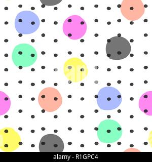 Creative seamless pattern with hand drawn textures. Abstract background. Polka dot pattern. eps10 Stock Vector