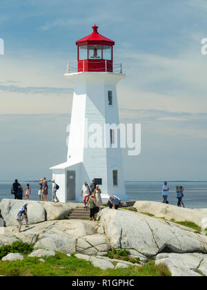 The famous Peggy's Point Lighthouse, Peggy's Cove, Nova Scotia, Canada. Stock Photo