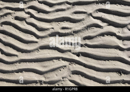 Structure in the sand of Wadden Sea at North sea at low tide Stock Photo
