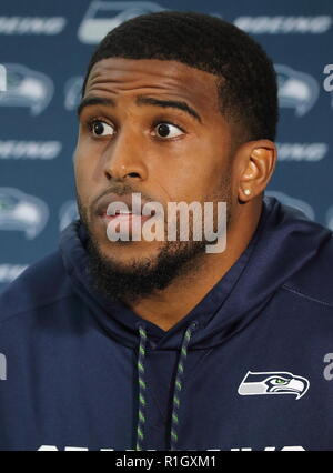 Seattle Seahawks press conference and practice at The Grove, Chandlers Cross, Watford, UK ahead of their NFL UK International Series game vs Oakland Raiders at Wembley Stadium  Featuring: Bobby Wagner Where: London, United Kingdom When: 12 Oct 2018 Credit: WENN.com Stock Photo