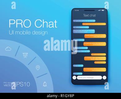 Vector phone chat interface. Sms messages. Stock vector Stock Vector