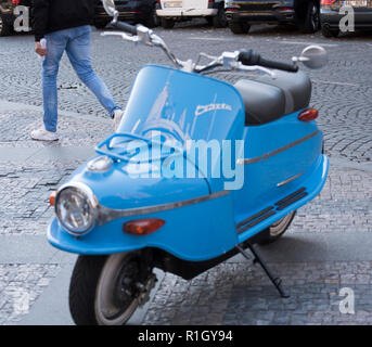 The Cezeta 506 electric bike in Prague 