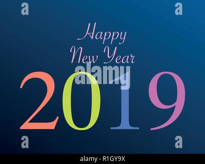 New 2019 year, vector illustration. Perfect for presentations Stock Vector